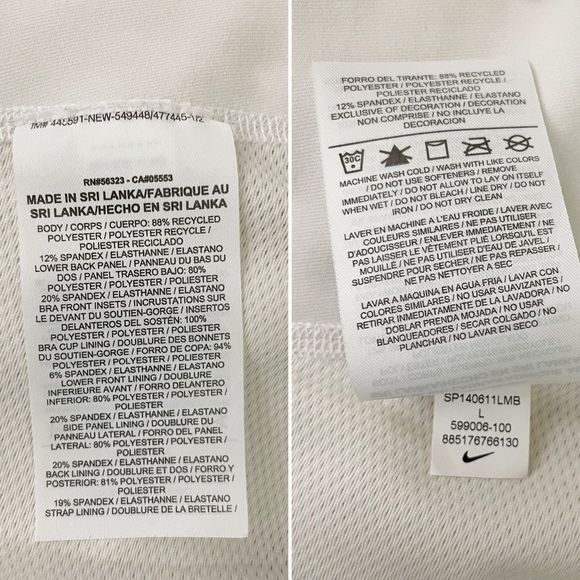 NWOT Nike Tank Top I-Beam White Women’s Size Large Slim Fit - Picture 10 of 11